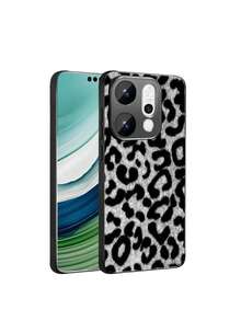 Cheetah,Leopard Print Classic Black Leopard Print Painted Glass Phone Case, Compatible With Samsung/Compatible With Redmi/Vivo/Realme/OPPO/Honor, Various Phone Models Protective Cover - Black - View 6