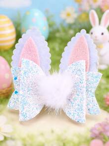 2pcs/Pack Cute Spring Easter Bunny Hair Clips & Accessories - Multicolor - View 4