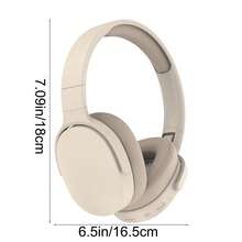 Wireless Over-Ear Bluetooth Headphones, Deep Bass Wireless Headphones With Mic, Noise Isolating, Lightweight Folding HiFi Stereo Headset For Travel/Tablet/PC/Home - 卡其色 - 查看 4