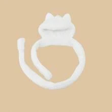 Cute Cat Ear Scarf Hat, Fits 12-Inch Dolls, Available In Various Sizes, Warm And Adorable Design, Integrated Hat And Scarf (Scarf Hat Set Only, Doll Not Included) - White - View 10