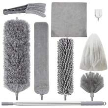 Microfiber Feather Duster Kit, Dusters For Cleaning, Duster With Extension Pole 100 Inches, Cobweb Duster, Microfiber Dusters For High Ceilings And Fans, Blinds, Cars And Furniture - 9PCS - View 11
