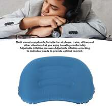 Portable Inflatable Travel Pillow - Lumbar Support For Airplanes, Trains And Offices - Foldable Outdoor Cushion In Blue - Green - View 5