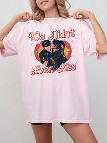 We Didn't Even Kiss Shirt, Heated Rivalry T Shirt, Hockey Romance LGBT Movie Fan Gift, Hollanov Couple Valentines Day Shirt - 粉色 - 查看 1