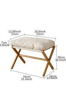 UnderDesk Footstool Chair Stool Rectangle Padded Rest Seat Pouffe Bamboo Legs - Multicolor - View 12