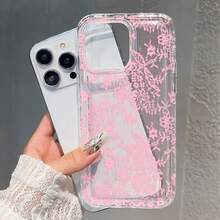 性感甜美粉色蕾丝图案防摔手机壳，兼容 16 Pro Max、XS、11、12、12 Mini、13、14、15、16、16 Pro Max、15 Pro、13 Pro Max、17、17 Air、17 Pro Max以及A54 5G、A52、A14、A15、A12、S22、S21、A33 5G、Galaxy A50、S24、S23、Galaxy S10 5G、A32 5G、Galaxy A55 5G、S10、Galaxy S23 Ultra、A53 5G、A05、S25、Galaxy A24 4G，男女皆宜的礼物 - 粉色 - 查看 4