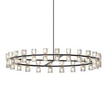 Arlgsite Modern 48 Inch Black Round Chandelier Light Fixture, Crystal For Dining Room, Living Room, Wagon Wheel Over Table - 48in - View 3