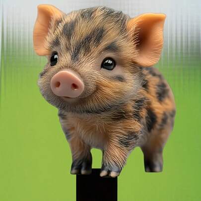 Charming Wild Boar Garden , Brown And Black Spotted Fur Design, Acrylic Outdoor Decor For Lawn And Flower Bed, No Power Required