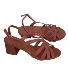 Mid-Heel Sandal, Casual And Elegant, With Buckle. - Lạc đà - Xem 11
