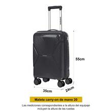 YC-HOGAR Maleta modelo Maleta de cabina Pequeña 20 Pulgadas Equipaje de Cabina de Mano con Ruedas Silenciosas y Asa Telescópica, Bloqueo de Combinación, Ligera, Duradera, Negro Gris Azul Claro Blanco Grisáceo - Gris Oscuro - Ver 2