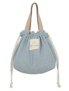 Cord-Leinwand Lunch Tasche, Kordelzug Picknick Tuch, kleine Handtasche, Lunchbox, Lebensmittel Aufbewahrungstasche - Verschiedenfarbig - Übersicht 7