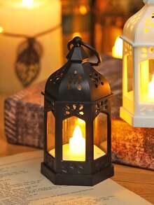 1 chiếc/12 chiếc đèn lồng mini cầm tay kiểu cổ điển, chạy bằng pin, đèn trang trí nhà cửa trong nhà, đèn trang trí để bàn, trang trí phòng ngủ, đèn ngủ treo tường, thích hợp cho trang trí tiệc cưới, trang trí đèn lồng ngày lễ. - màu đen - Xem 7