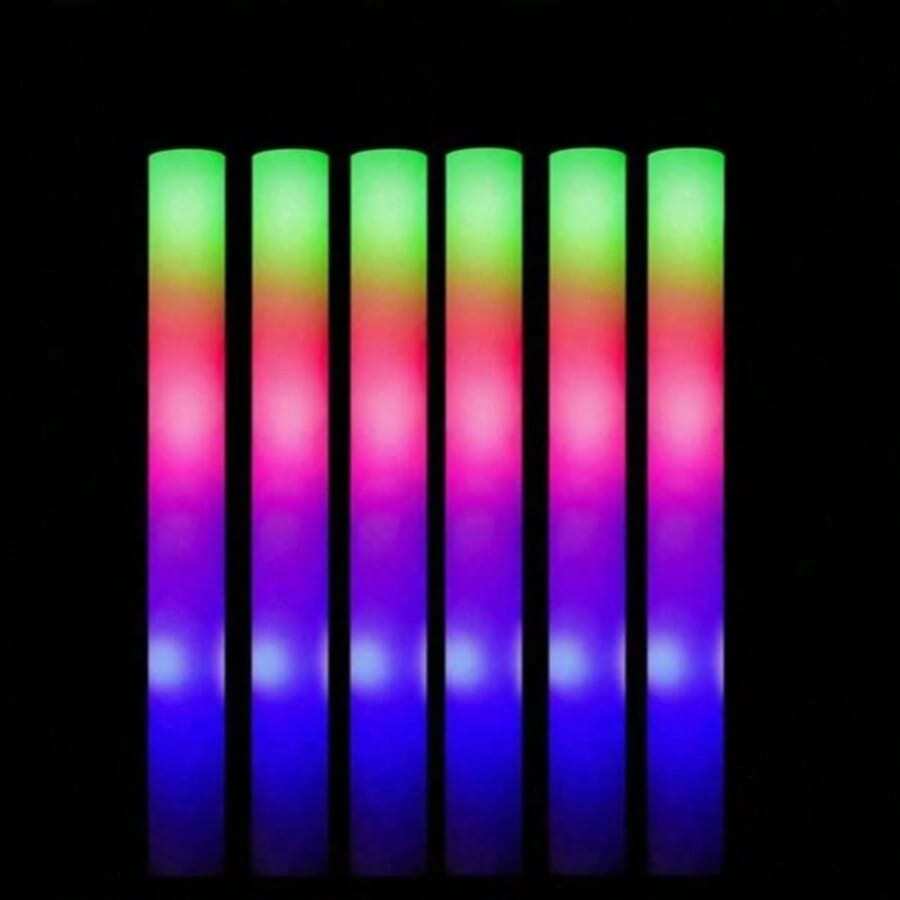 CamelParty 103PCS LED Foam Glow Sticks, Glow Sticks Bulk Party Pack With 3 Modes Colorful Flashing, Glow In The Dark Party Supplies, Light Up Foam Sticks For Wedding, Glow Party, Birthday, Raves, Concert,Halloween,Christmas - Màu xám đen - Xem 1
