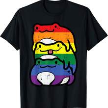 Gay Pride Frog Pile Kawa Rainbow Flag Lgbtq Men Women Kids T-Shirt - Black - View 1