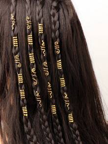 30个女士脏辫发圈，蛇形金色发饰辫子配饰，发夹，发珠 - 金色 - 查看 1