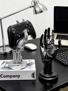 1个赛博朋克机械手耳机支架、戒指架、项链挂钩 - 多功能桌面收纳盒，可收纳游戏手柄、眼镜等 | 科幻机械风格装饰 | 科幻游戏配件展示架，适合收藏家和游戏玩家 - 机械手收纳整理架，居家办公皆宜 - A - 查看 6