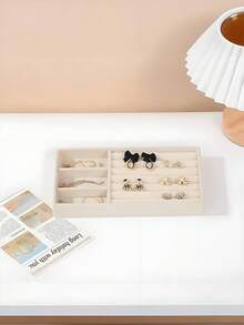 9/1 chiếc Khay đựng trang sức bằng nhung cao cấp có thể xếp chồng lên nhau - Không có lớp nhung phủ - Bền chắc - Khay/Giá đỡ trang sức có thể xếp chồng lên nhau, hộp đựng đồ trang sức trang nhã cho bông tai, nhẫn, dây chuyền và các loại trang sức khác - Giúp bạn sắp xếp trang sức một cách thời trang - Nhiều màu - Xem 19