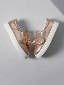 儿童时尚百搭蝴蝶亮片运动鞋，适合春秋季穿着 - 香檳色 - 查看 5