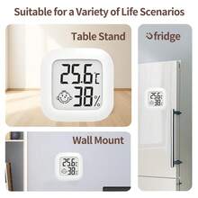 2pcs High Precision Mini Thermometer Hygrometer, Indoor Home Reptile Electronic Temperature Humidity Meter, Car Thermometer, Digital Garden Thermometer Hygrometer With Large LCD Display - White - View 10