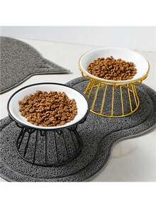 Metal Stand Cat Raised Feeder Bowl, Pet Food & Snack Elevated Feeding Tray, Small Cats & Dogs Dining Dish, Suitable For Max 16cm Diameter (Bowl Not Included) - Multicolor - View 9