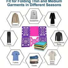 1Pcs Lazy Folding Board, Quick Clothes Storage And Organization Rack, Durable Plastic, With Colorful Geometric Patterns, Space-Saving Design, Efficient Clothes Organization, Suitable For Laundry Room Accessories, Beautiful Organization Of Family Clothes, Convenient To Carry, Quick Folding Of Clothes Saves Time And Is Convenient - Multicolor - View 6