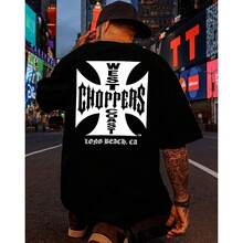 Camiseta Streetwear Oversized West Coast Choppers 100% Algodão Penteado Unissex - Preto - Visão 2