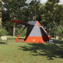 vidaXL Campingzelt Mit Dach In Grau Und Orange, 482 X 360 X 227 Cm, Taft - A - Übersicht 1