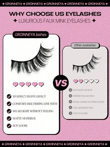 10 Pairs Cartoon Style Natural Cat Eye False Eyelashes, Thick Crossed Mink Fur False Eyelashes, Anime False Eyelashes, Makeup Extension Tool For Party & Travel (MSC14) Strip Eyelashes, Eyelashes, False Eyelashes - Black - View 8