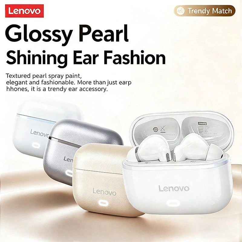 Lenovo EA269 Äkta trådlösa Bluetooth-hörlurar: Dubbel brusreduceringsteknik, utmärkt ljudkvalitet, kraftfulla stereoljudeffekter, låg latens i e-sportklass, bekväm passform, lämplig för flera scenarier. - Multifärgad - Visa 1