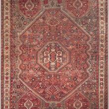 1PC Traditional Persian Design Pattern Christmas Rug 5x7 Washable Area Rugs For Living Room Bedroom, Velvet Material Low-Pile Carpet Suitable For Indoor Outdoor High Traffic Areas,  Vintage Farmhouse Style , Home Decor Gift, Holiday Print Mat - 1PC - 查看 3