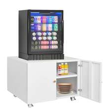 Estación de Trabajo Móvil con Archivador - Incluye 2 Cajones, Estante Ajustable y Soporte para Impresora, Organizador de Metal para Hogar y Oficina - Blanco - Ver 5