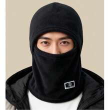 Winter Cycling Warm Hat, Windproof Face Mask, Thick Protective Scarf, Cycling Balaclava, Wind-Resistant Ear Muffs, Yoga Headband - A - View 3