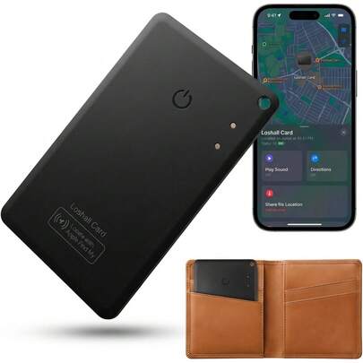 Ultra-Thin Air Tag Wallet Tracking Card, [Apple MFi Certified], Wireless Charging, Compatible With Apple Find My, Ideal For Locating Keys, Wallets, Passports, And More, IOS Devices Only, 1-Piece Pack