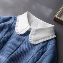 Elegant Women's Detachable Chiffon Pleated Ruffle Collar - Multifunctional Half-Shirt Style Undershirt Sweatshirt Dress Sweatshirt Blouse Collar, Machine Washable Polyester, Fashionable And Unique - Multicolor - View 8