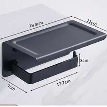 1pc Stainless Steel Toilet Paper Holder, Bathroom Accessories Tissue Roll Dispenser, Wall Mounted Toilet Paper Rack - Multicolor - View 4