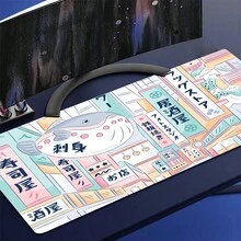 1 件装大型游戏键盘垫，笔记本电脑键盘垫，桌面垫 - 动漫日系街头图案鼠标垫 - 防滑橡胶底座，热门桌面垫。多种尺寸可选：15.7*35.4 英寸（40*90 厘米）。- 易于清洁和水洗，是家庭、办公室、工作场所、游戏室和宿舍的理想之选；非常适合作为返校用品、送给男女朋友的节日礼物、桌面配件、办公用品、桌面垫和鼠标垫。办公桌配件，桌面装饰 - A - 查看 3