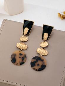 1 Pair Retro Sexy Leopard Print Minimalist Versatile Long Dangle Earrings - Multicolor - View 7