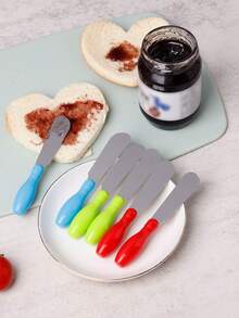 6pcs 304 Stainless Steel Cheese Spreader Set, Home Cream Cheese Knife, Jam Butter Spatula, Baking Bread Frosting Scraper, Kitchen Small Tools - Multicolor - View 8