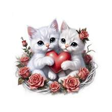 1pc/2pcs/3pcs Two Cute Cats Heat Transfer Patches, Ironing And Washable, Suitable For T-Shirts, Jeans, Sweaters, Handbags, Pillows, Cushions - L - View 2