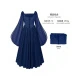 251117 Bell-sleeved Fairy Dress In Blue