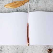 Personalized Wedding Guest Book, Horizontal Wedding Book, Photo Wedding Book, Monogram Wedding Book, Hardcover Monogram Wedding Guest Book, Wedding Journal, Wedding Guestbook, Customized Guestbook, Personalized Wedding Guestbook, Wedding Scrapbook, Wedding Keepsake Album - White - View 5