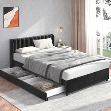 Bed Bases & Foundations - Black + Velvet + 140cm*200cm - View 4