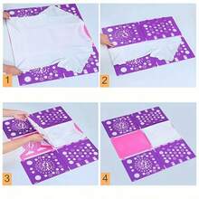 1Pcs Lazy Folding Board, Quick Clothes Storage And Organization Rack, Durable Plastic, With Colorful Geometric Patterns, Space-Saving Design, Efficient Clothes Organization, Suitable For Laundry Room Accessories, Beautiful Organization Of Family Clothes, Convenient To Carry, Quick Folding Of Clothes Saves Time And Is Convenient - Multicolor - View 8
