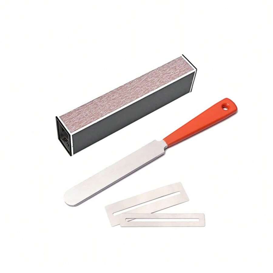 4-Piece Guitar Luthier Tool Set – Precision Fret File & Leveling Beam – Sanding Block & Fretboard Protector, Fretwork Repair & Maintenance Kit For Guitars Basses - As show - View 1