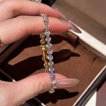 Vòng tay mạ vàng 18K sang trọng hình móng vuốt đại bàng đính đá Zirconia hàm lượng carbon cao dành cho nữ. - Vàng - Xem 8