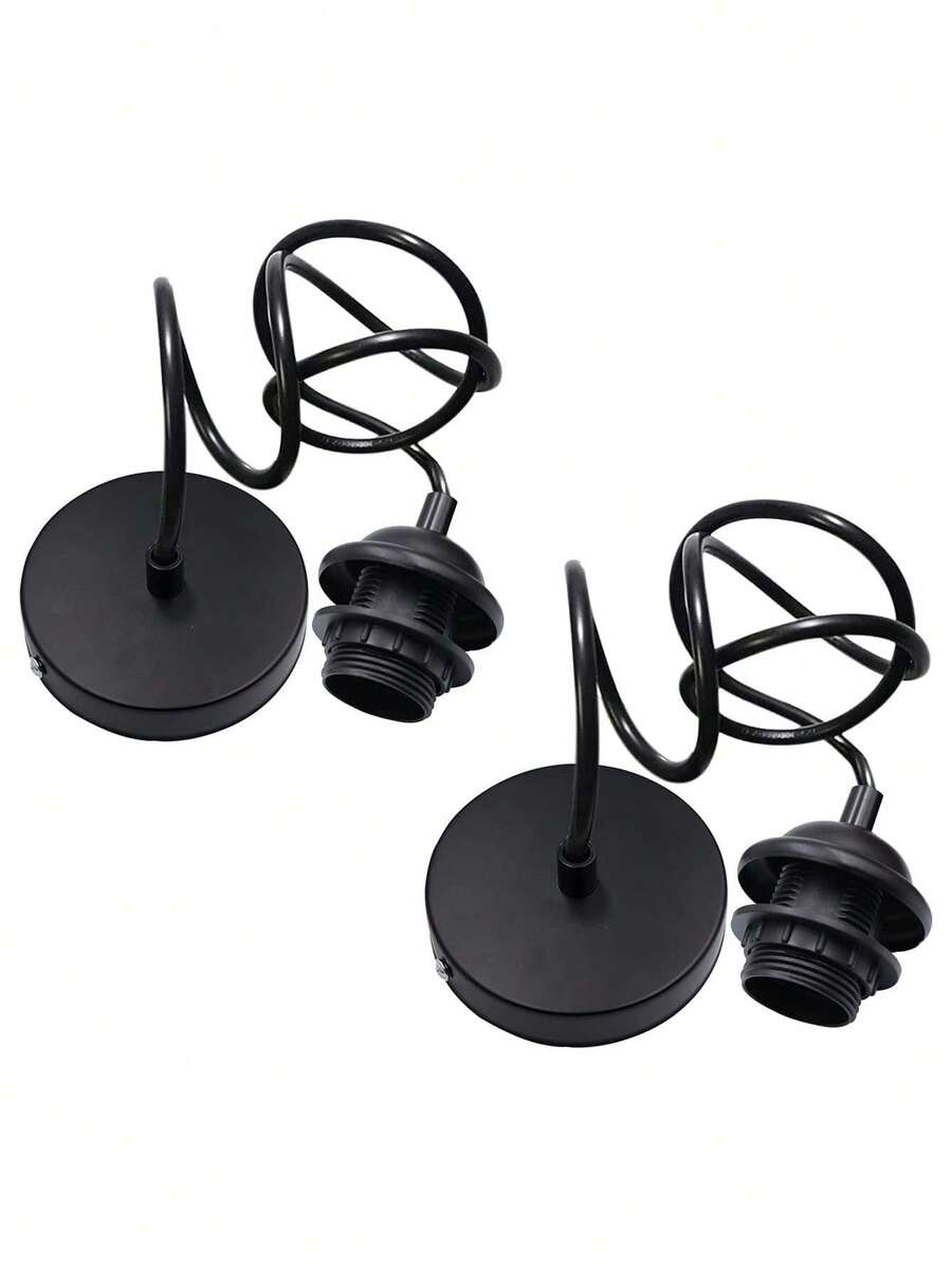 Juego de 2 luces colgantes, mini cable de luz colgante, enchufe E27, soporte para lámpara con 4 pies ajustable, industrial, clásico, lámpara de techo, lámpara para lámpara de recámara,41117002 - Azul menta - Ver 1