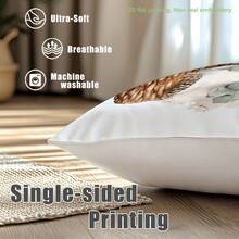 MEMNUN 4pcs Watercolor Floral Basket & Rabbit Print Polyester Decorative Throw Pillow Covers [No Pillow Insert], 17.7*17.7in(45*45cm), [Single-Sided Printing], Easter Spring Theme Cushion Covers For Sofa, Bed, Living Room, Bedroom, Car, Office, Hotel Decor, Perfect Gift For Family And Friends - Multicolor - View 5