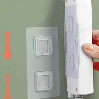1 Set Plastic Wall Mounted Plug Holder, Self-Adhesive Cable Organizer, Router Sticker, Invisible Hanger Bracket, Suitable For Home And Office Use
