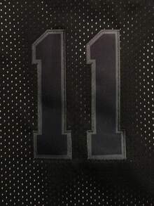 男士篮球刺绣无袖V领T恤，休闲派对运动上衣，黑色 #11 - 黑色 - 查看 4