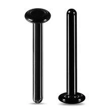 2 piezas de anillos nasales de vidrio Pyrex recto Bioflex de 16G y 18G con juegos de aros de retención, pendientes de tapa plana, joyería corporal hipoalergénica - 2099 - Ver 20