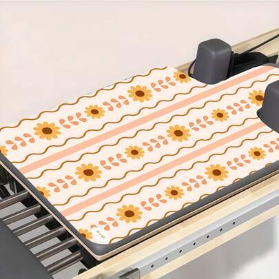 1pc 39*22inch Yoga Mat, Blue Plaid Floral Pattern, Non-Slip Wear-Resistant Extra Wide & Thick Fitness Mat, Home/Professional Beginner Yoga/Pilates Training Mat, Multiple Styles Available